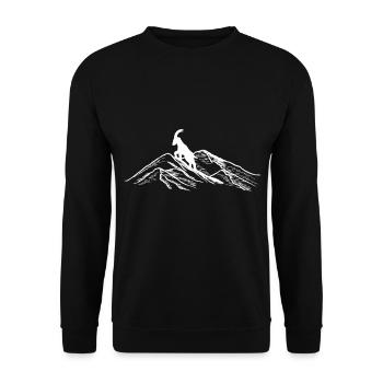 Weihnachtsgeschenkidee für Kletterer Wanderer Berg - Unisex Pullover - Schwarz - Vorne - Alina (178cm) & Michal (187cm)
