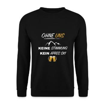 Skigruppe Stimmungsmacher Apres Ski Wintersportler - Unisex Pullover - Schwarz - Vorne - Alina (178cm) & Michal (187cm)
