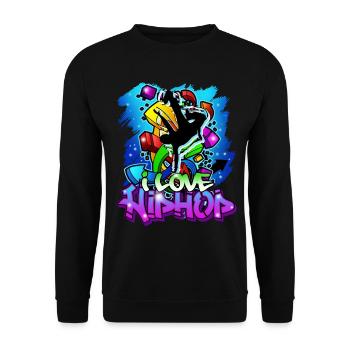 Hip Hop Streetdance Breakdance Freestyle Geschenk - Unisex Pullover - Schwarz - Vorne - Alina (178cm) & Michal (187cm)