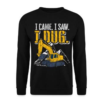 Excavator construction work road construction dredging work - Unisex Sweatshirt - black - Front - Alina (178cm) & Michal (187cm)