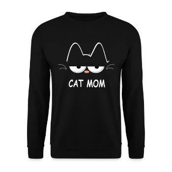 CAT MOM Cadeau Katen Mama pour les propriétaires de chats - Sweat-shirt Unisexe - noir - Devant - Alina (178cm) & Michal (187cm)