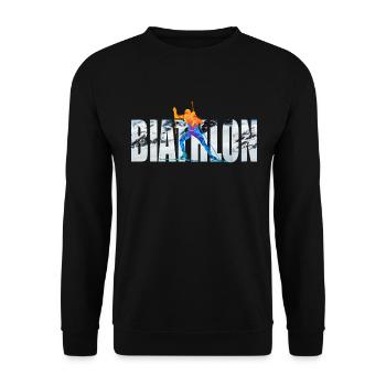 Écriture Biathlon Sports d’hiver - Sweat-shirt Unisexe - noir - Devant - Alina (178cm) & Michal (187cm)