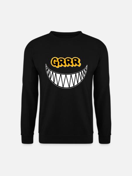 Grrr Cute but Psycho Katze - Unisex Pullover - Schwarz