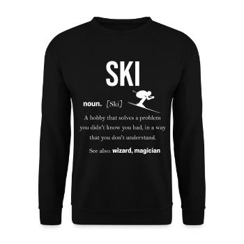 ski - Unisex Sweatshirt - black - Front - Alina (178cm) & Michal (187cm)