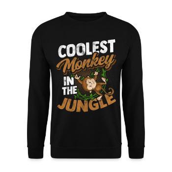 Affe Gorilla Primat Monkey Primat Tier Lackaffe - Unisex Pullover - Schwarz - Vorne - Alina (178cm) & Michal (187cm)