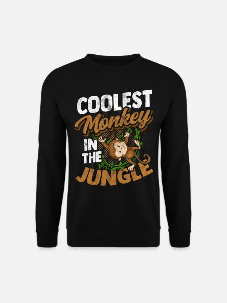 Affe Gorilla Primat Monkey Primat Tier Lackaffe - Unisex Pullover - Schwarz