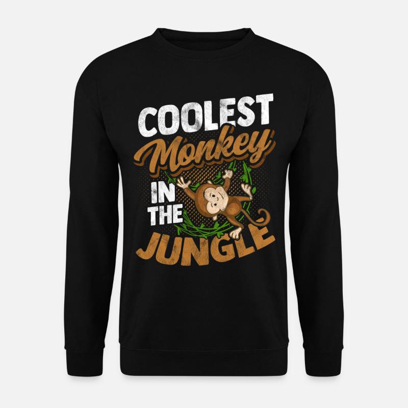 Affe Gorilla Primat Monkey Primat Tier Lackaffe - Unisex Pullover - Schwarz