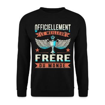 Meilleur Frère Du Monde - Sweat-shirt Unisexe - noir - Devant - Alina (178cm) & Michal (187cm)