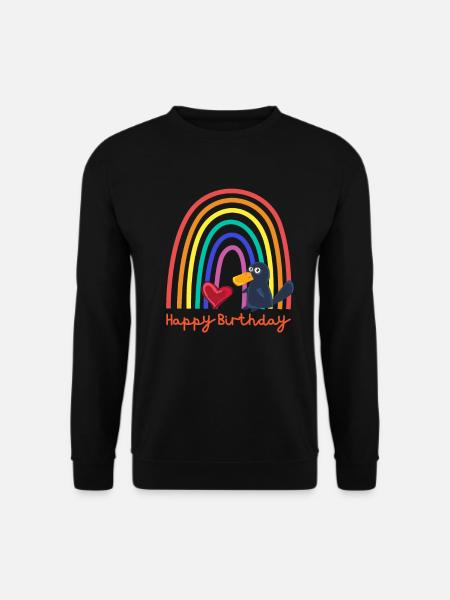 Buon Compleanno! Ornitorinco bambino, Cuore Arcobaleno - Felpa unisex - nero