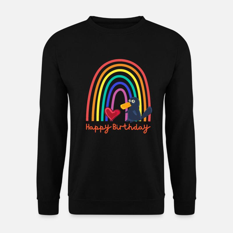 Happy birthday! Baby Schnabeltier, Regenbogen Herz - Unisex Pullover - Schwarz