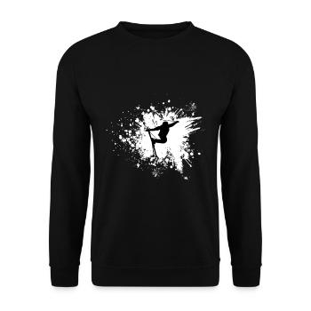 Ski freestyler skieur hiver sportsman splash de couleur - Sweat-shirt Unisexe - noir - Devant - Alina (178cm) & Michal (187cm)
