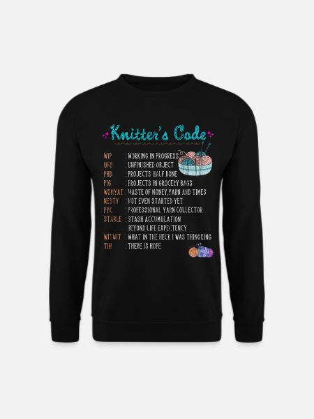 Stricken Nähen Wollen Häkeln Nadel Strickerin - Unisex Pullover - Schwarz
