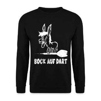 Dartpfeil Bock Auf Dart - Lustiges Darts Geschenk - Unisex Pullover - Schwarz - Vorne - Alina (178cm) & Michal (187cm)
