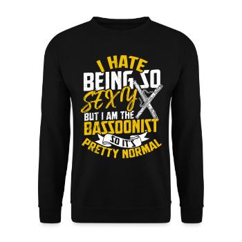 Fagott Musikschule Instrument Fagottist Tenor - Unisex Pullover - Schwarz - Vorne - Alina (178cm) & Michal (187cm)