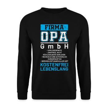 Lustiges Opa & Großvater Sprüche Geschenk - Unisex Pullover - Schwarz - Vorne - Alina (178cm) & Michal (187cm)