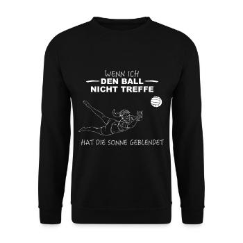 Sonne geblendet Volleyballerin Volleyballspielerin - Unisex Pullover - Schwarz - Vorne - Alina (178cm) & Michal (187cm)