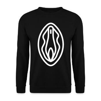 White Vagina Female Sex - Unisex Pullover - Schwarz - Vorne - Alina (178cm) & Michal (187cm)