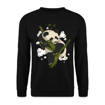 Sleeping panda panda bear gift animal bamboo - Unisex Sweatshirt - black - Front - Alina (178cm) & Michal (187cm)