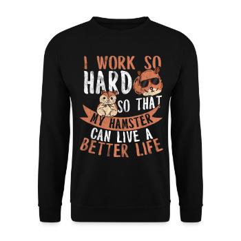 Hamster - Unisex Sweatshirt - black - Front - Alina (178cm) & Michal (187cm)