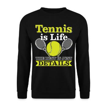 Tennis Is Life Liebhaber Tennisspieler Geschenk - Unisex Pullover - Schwarz - Vorne - Alina (178cm) & Michal (187cm)