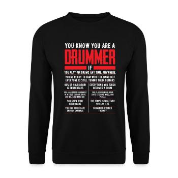 Drums drummer drummer band rock gift - Unisex Sweatshirt - black - Front - Alina (178cm) & Michal (187cm)
