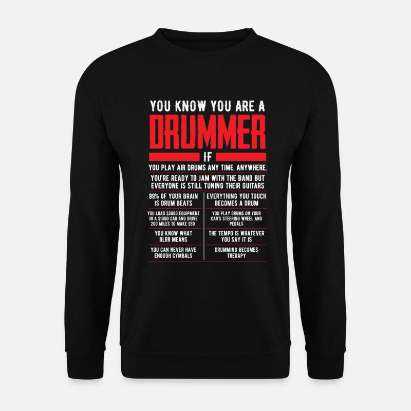 Drums drummer drummer band rock gift - Unisex Sweatshirt - black