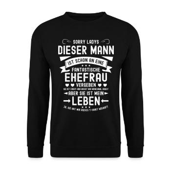 Ehemann Geschenk Mann Valentinstag Vergeben - Unisex Pullover - Schwarz - Vorne - Alina (178cm) & Michal (187cm)