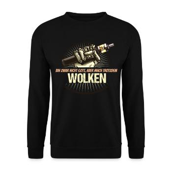 E-Zigarette Dampfen Dampfer Vaping T-Shirt - Unisex Pullover - Schwarz - Vorne - Alina (178cm) & Michal (187cm)