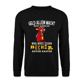 Baby Dragon Money And Reading Books - Unisex Sweatshirt - black - Front - Alina (178cm) & Michal (187cm)
