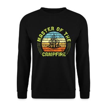 Master Of The Campfire Camping Camper Geschenk - Unisex Pullover - Schwarz - Vorne - Alina (178cm) & Michal (187cm)