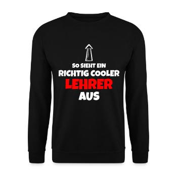 Lehrer Cooler Geschenkidee - Unisex Pullover - Schwarz - Vorne - Alina (178cm) & Michal (187cm)