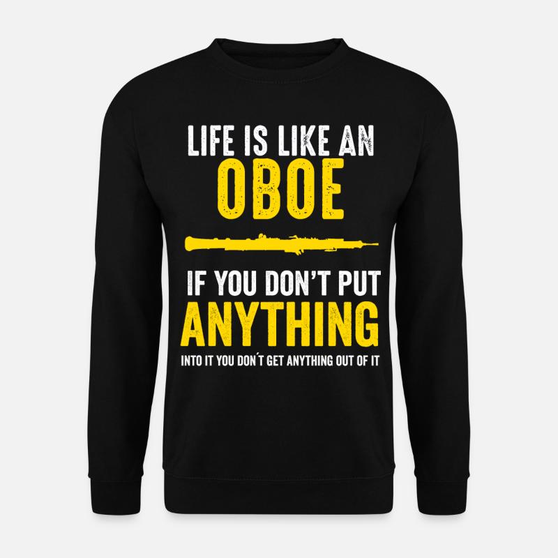 Oboe Musik Oboenspieler Musiker Orchester - Unisex Pullover - Schwarz