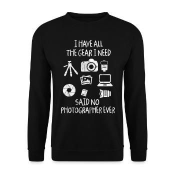 Fotograf - Unisex Pullover - Schwarz - Vorne - Alina (178cm) & Michal (187cm)