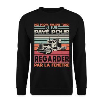 Humour Cadeau pour Routier - Sweat-shirt Unisexe - noir - Devant - Alina (178cm) & Michal (187cm)