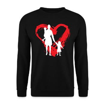Mother Heart - Unisex Pullover - Schwarz - Vorne - Alina (178cm) & Michal (187cm)