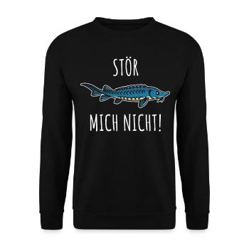 Sturgeon angler funny Don't disturb me - Unisex Sweatshirt - black - Front - Alina (178cm) & Michal (187cm)