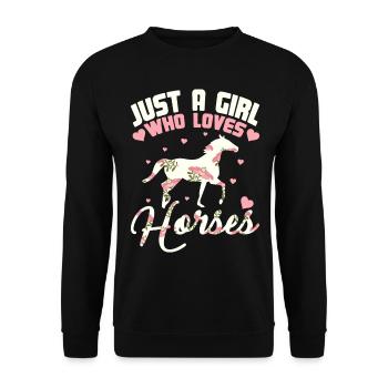Girl how loves horse rider gift - Unisex Sweatshirt - black - Front - Alina (178cm) & Michal (187cm)