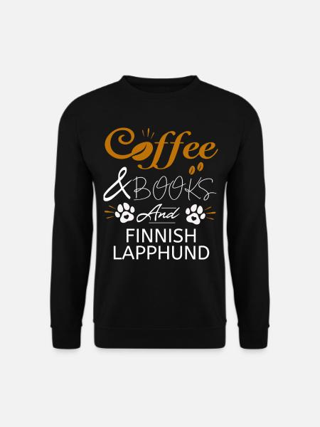 Finnischer Lapphund Kaffee Bücher Hunde Lapphunde - Unisex Pullover - Schwarz