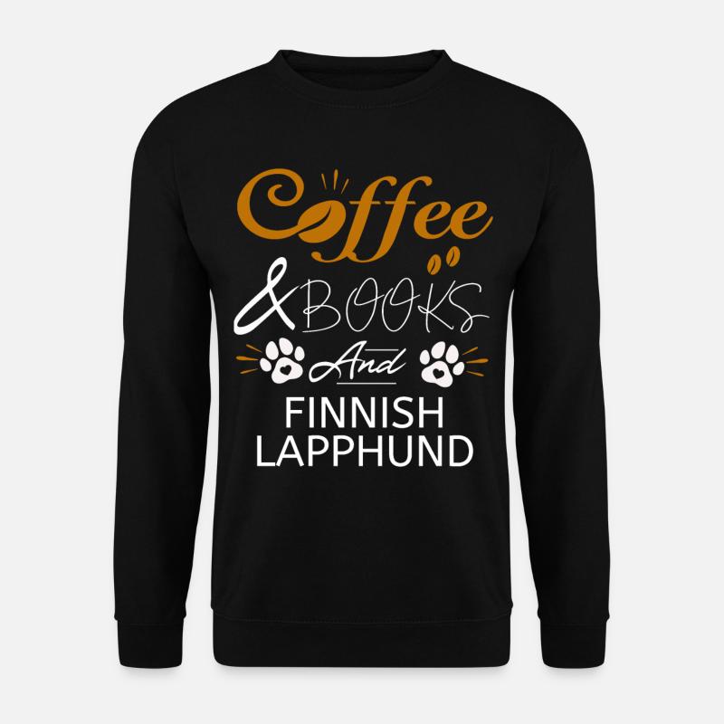 Finnischer Lapphund Kaffee Bücher Hunde Lapphunde - Unisex Pullover - Schwarz