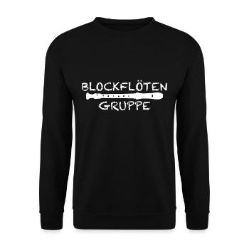 Blockflöten Gruppe Blockflöte Flöte Blasmusiker - Unisex Pullover - Schwarz - Vorne - Alina (178cm) & Michal (187cm)