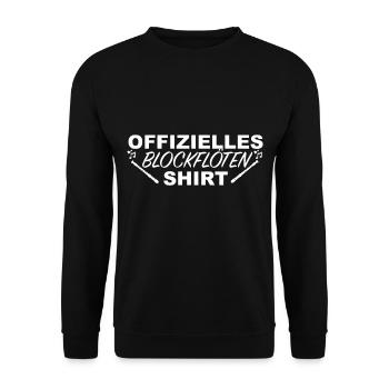 Blockflöten Shirt Blockflöte Blasinstrument Flöte - Unisex Pullover - Schwarz - Vorne - Alina (178cm) & Michal (187cm)
