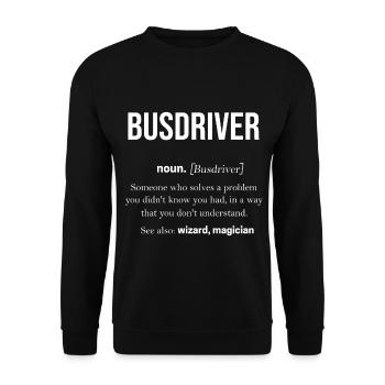 Bus - Unisex Pullover - Schwarz - Vorne - Alina (178cm) & Michal (187cm)