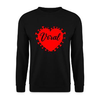 Viral In A Heart That Looks Like A Corona Virus - Unisex Sweatshirt - black - Front - Alina (178cm) & Michal (187cm)