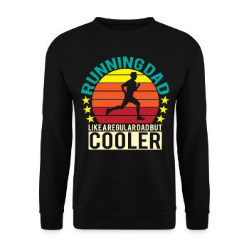 Retro Vater Joggen Papa Rennen Geschenk - Unisex Pullover - Schwarz - Vorne - Alina (178cm) & Michal (187cm)