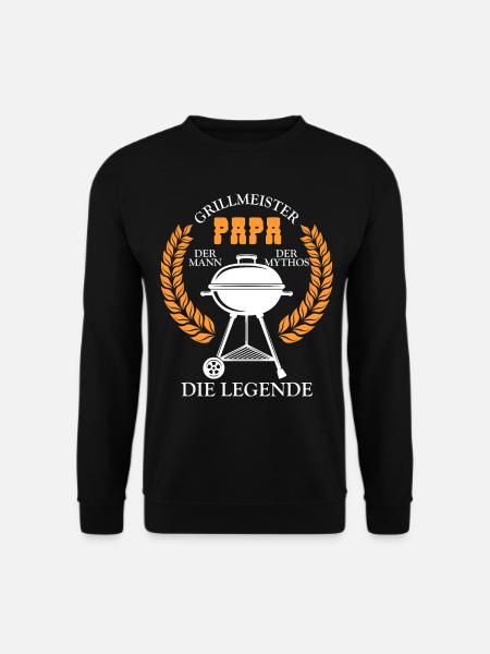 Grillmeister Papa Mann Geschenkidee - Unisex Pullover - Schwarz