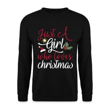 Just a Girl who loves Christmas - Unisex Pullover - Schwarz - Vorne - Alina (178cm) & Michal (187cm)