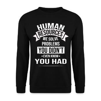 HR Manager Personalabteilung Human Resources - Unisex Pullover - Schwarz - Vorne - Alina (178cm) & Michal (187cm)