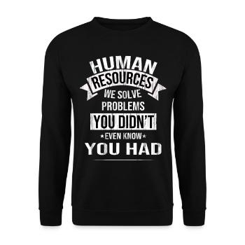 Emploi de travail du personnel des ressources humaines - Sweat-shirt Unisexe - noir - Devant - Alina (178cm) & Michal (187cm)
