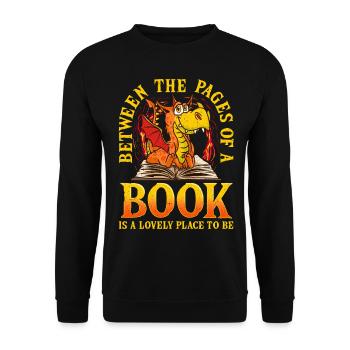 Livre Dragon Lire Livre-livre-livre Roman Auteur - Sweat-shirt Unisexe - noir - Devant - Alina (178cm) & Michal (187cm)