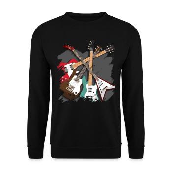 Guitare basse - Sweat-shirt Unisexe - noir - Devant - Alina (178cm) & Michal (187cm)